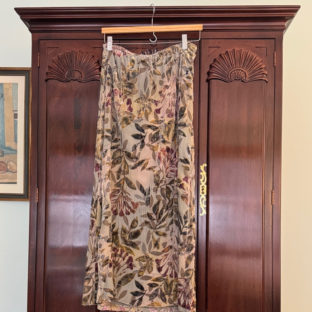 J. Jill Leaf Print Maxi Skirt
